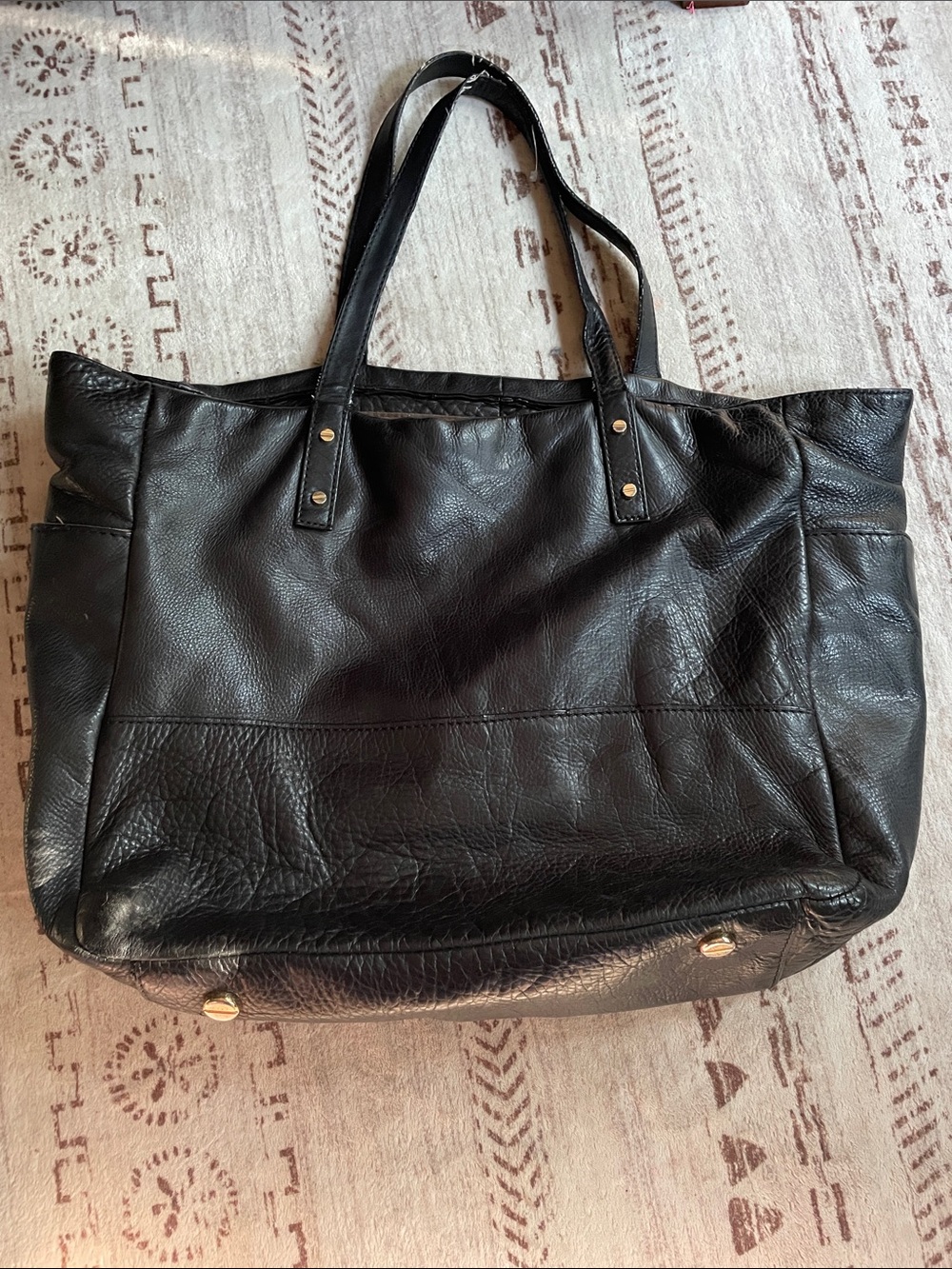 J Crew Black Leather Tote Bag - Spacious Everyday Carry